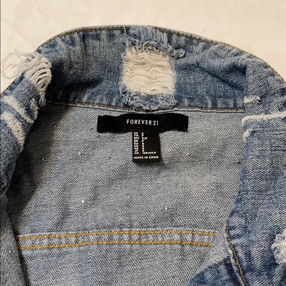 Forever21 Distressed & Embellished Denim Jacket - Picture 5 of 5